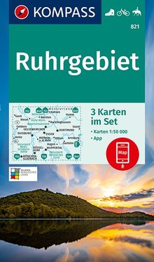 KV WK 821 Ruhrgebiet (3-K-Set), MAIRDUMONT: KOMPASS-Wanderkarten