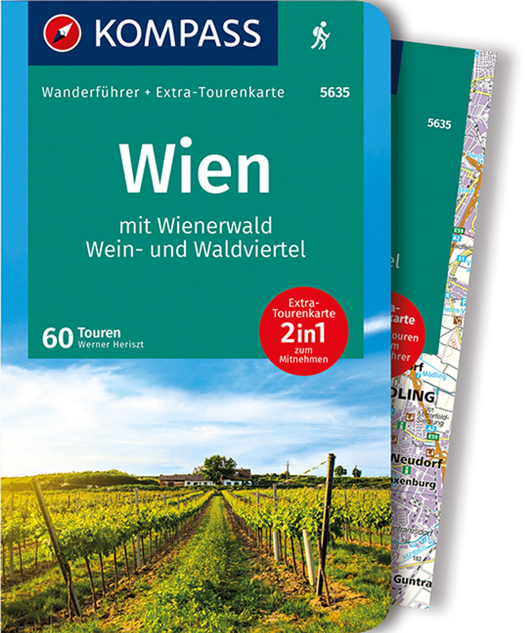 MAIRDUMONT KOMPASS Wanderführer 5635 Wien mit Wienerwald, Wein- und Waldviertel