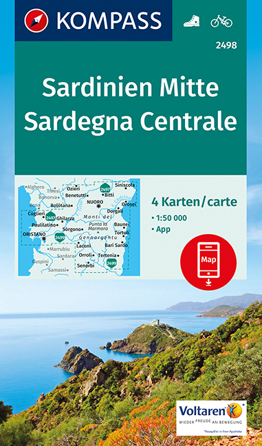 MAIRDUMONT KOMPASS Wanderkarte Sardinien Mitte, Sardegna Centrale