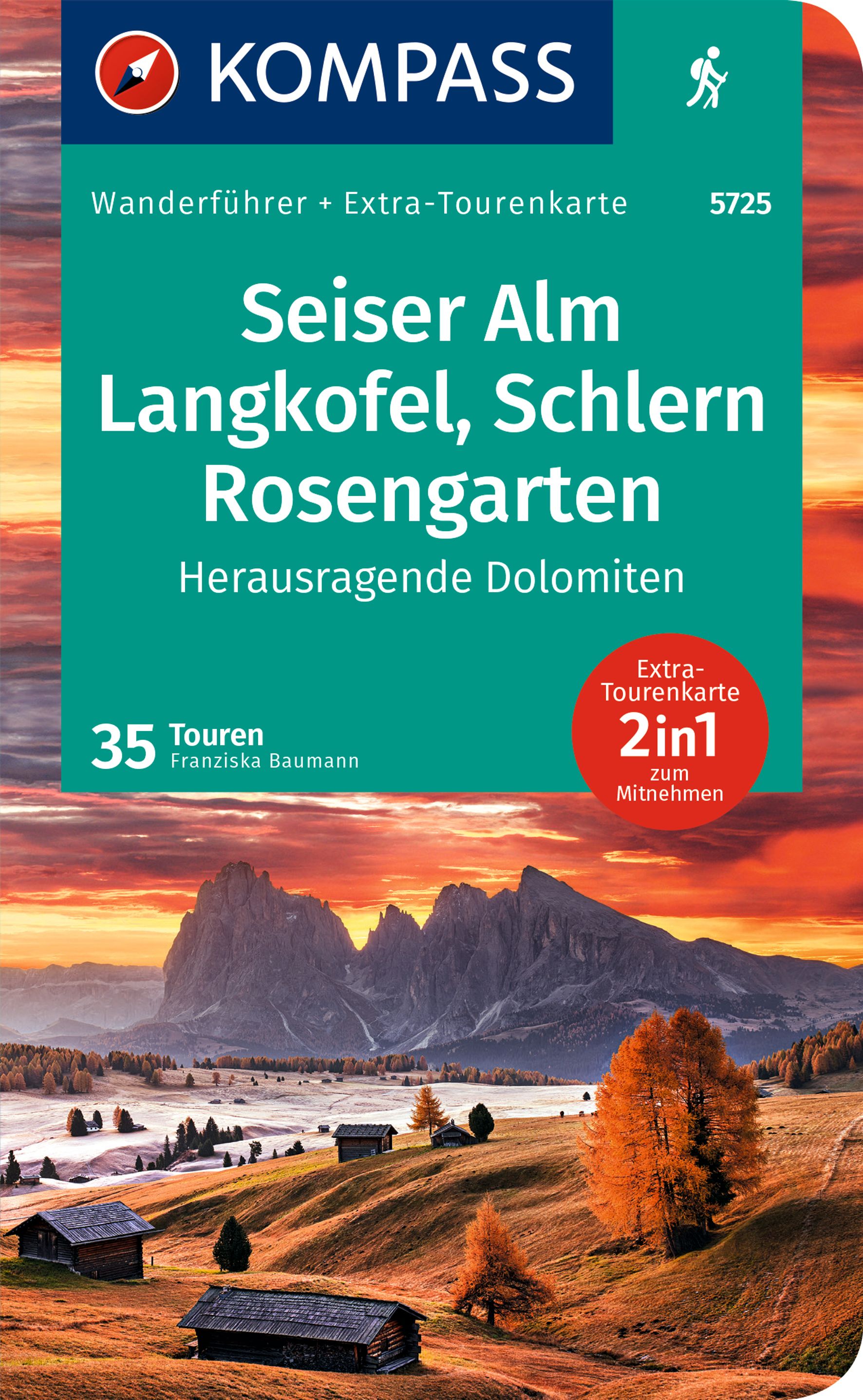 MAIRDUMONT Dolomiten 2, Kastelruth, Seiser Alm, Schlern, Rosengarten, 35 Touren