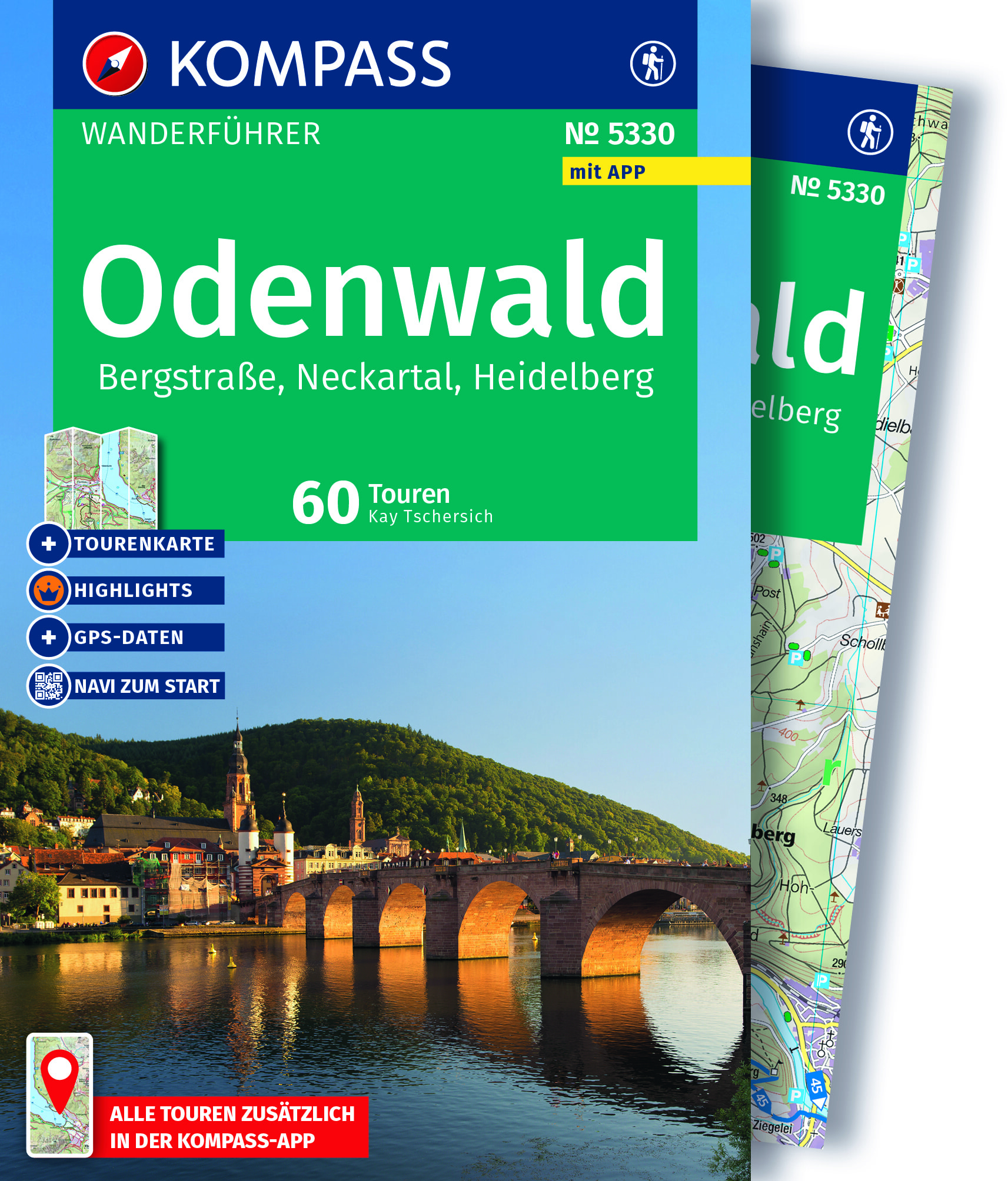 MAIRDUMONT Odenwald, Bergstraße, Neckartal, Heidelberg, 60 Touren mit Extra-Tourenkarte